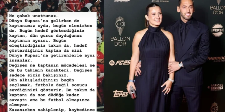Hakan Çalhanoğlu’nun eşinden olay paylaşım!